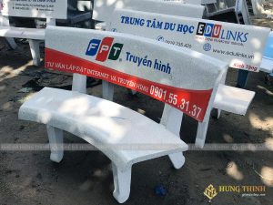 ghe da cong trang in logo