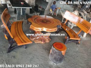 Bộ bàn ghế xi măng giả gỗ