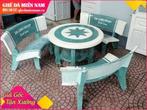 giá bộ bàn ghế đá trắng xanh