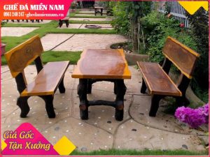 Bàn ghế đá giả gỗ gốc cây